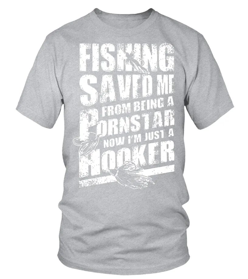 FISHING  I'M JUST A HOOKER  FISHING T SHIRTS  LIMITED EDITION CAMISETA CUELLO REDONDO UNISEX