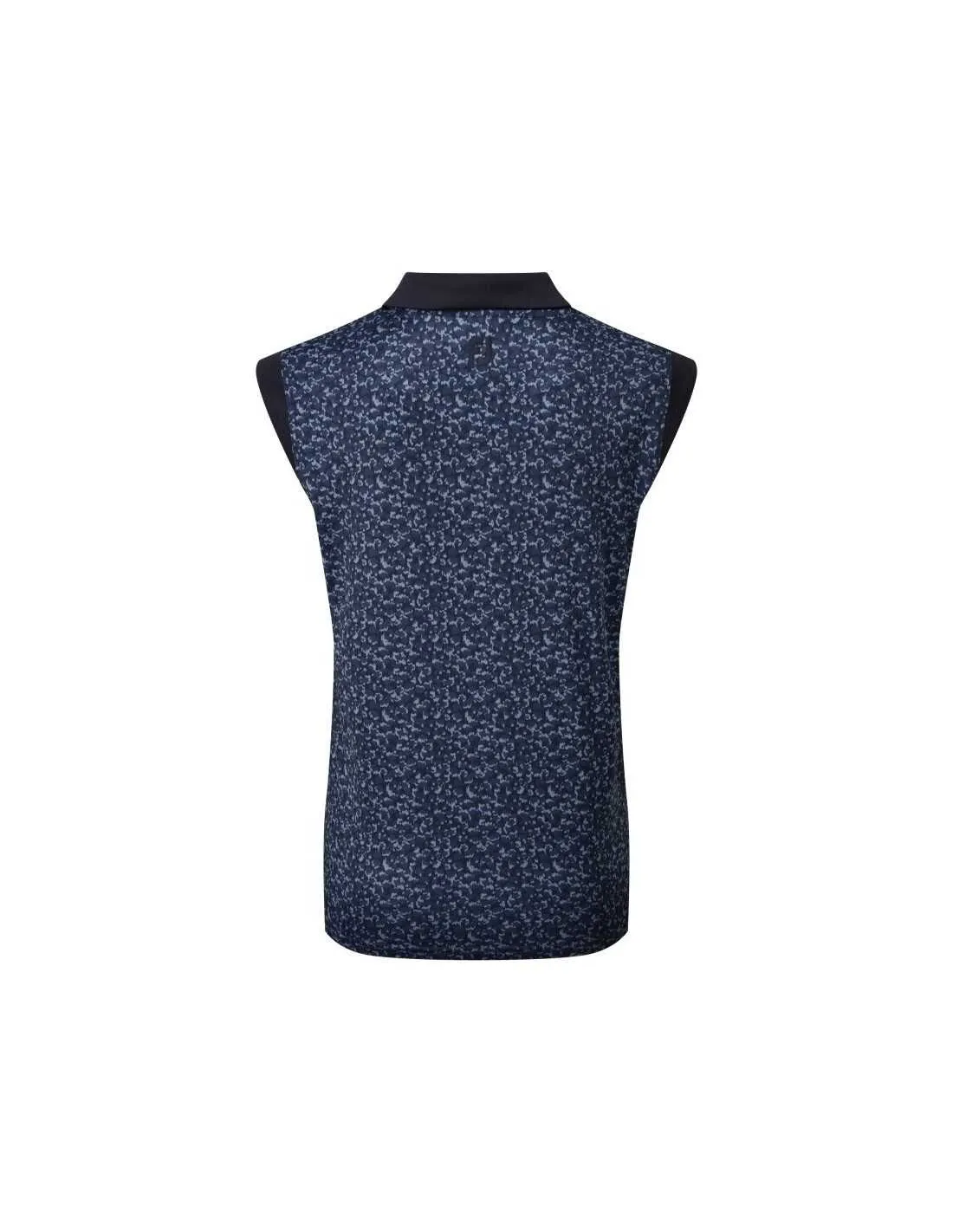 FOOTJOY CAP SLEEVE PRINT INTERLOCK NAVY SHIRT  POLO MUJER