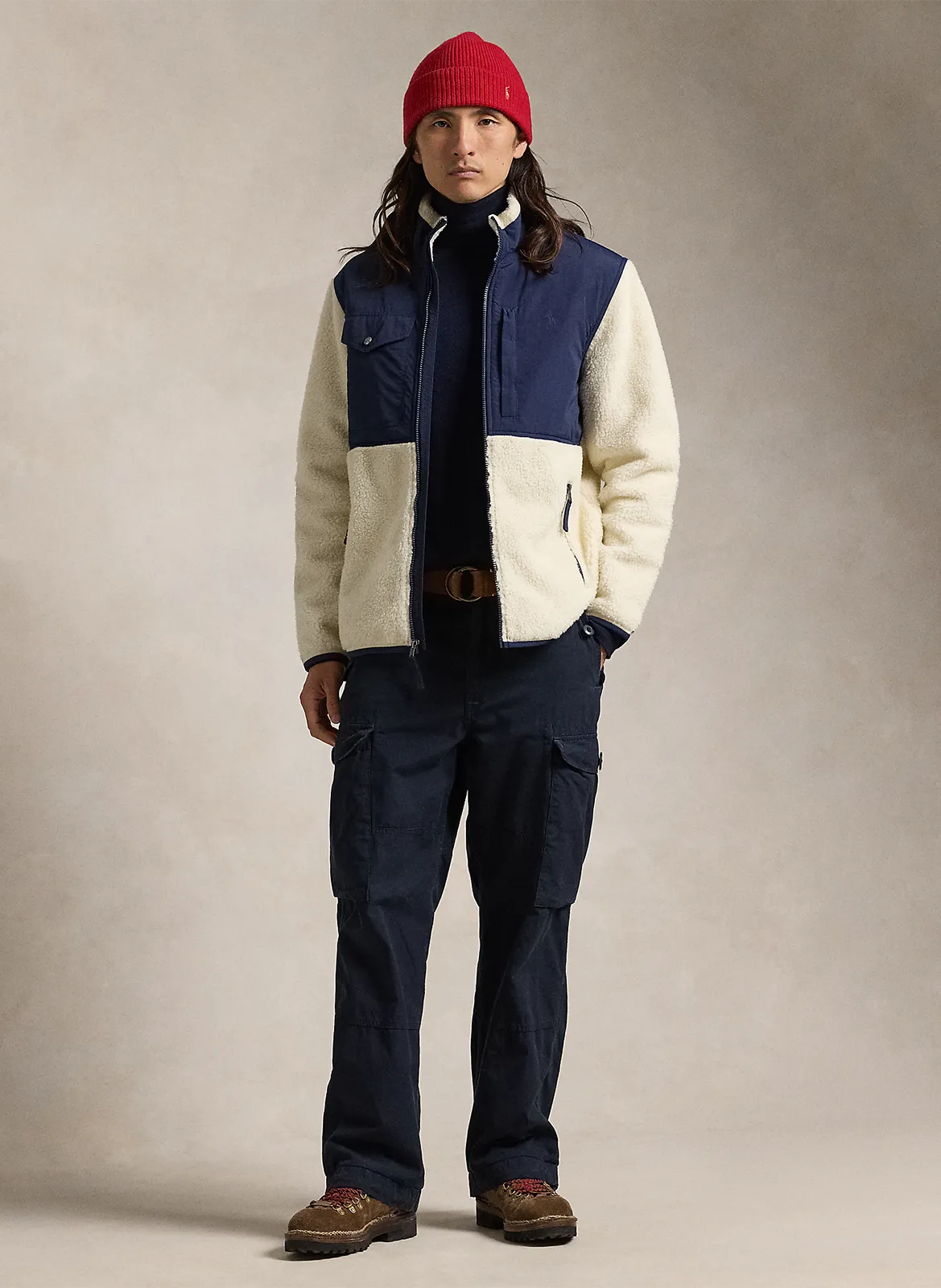 Forro polar de felpa en beige