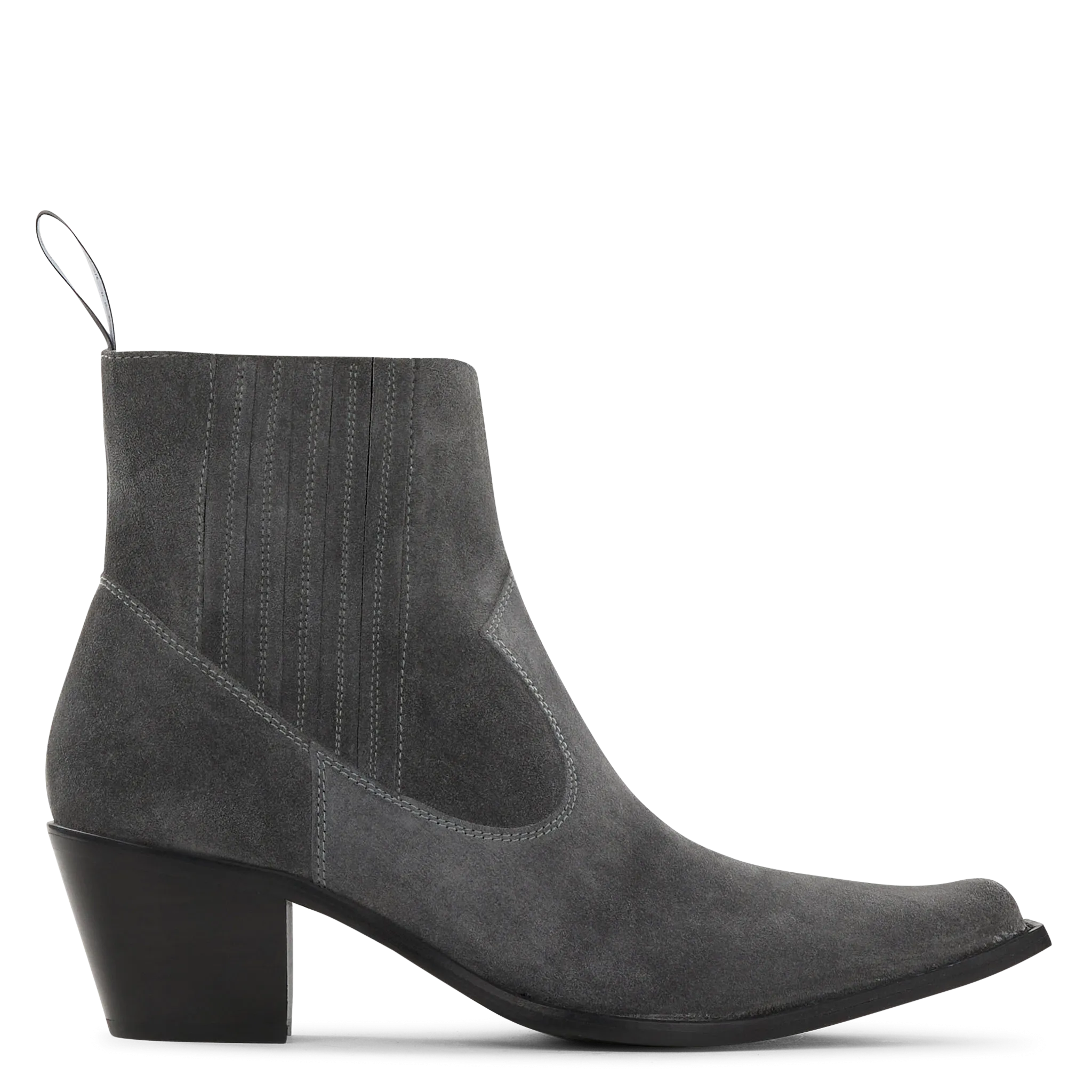 FREE LANCE SIBELLE 50  BOTíN WESTERN CHELSEA DE CUERO ATERCIOPELADO EN GRIS
