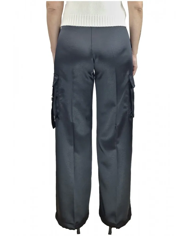 GAELLE PARIS  PANTALóN CARGO DE RASO CON MAXI BOLSILLOS