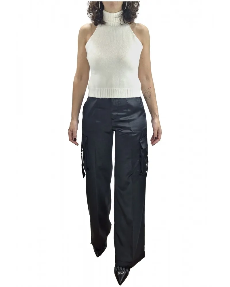 GAELLE PARIS  PANTALóN CARGO DE RASO CON MAXI BOLSILLOS