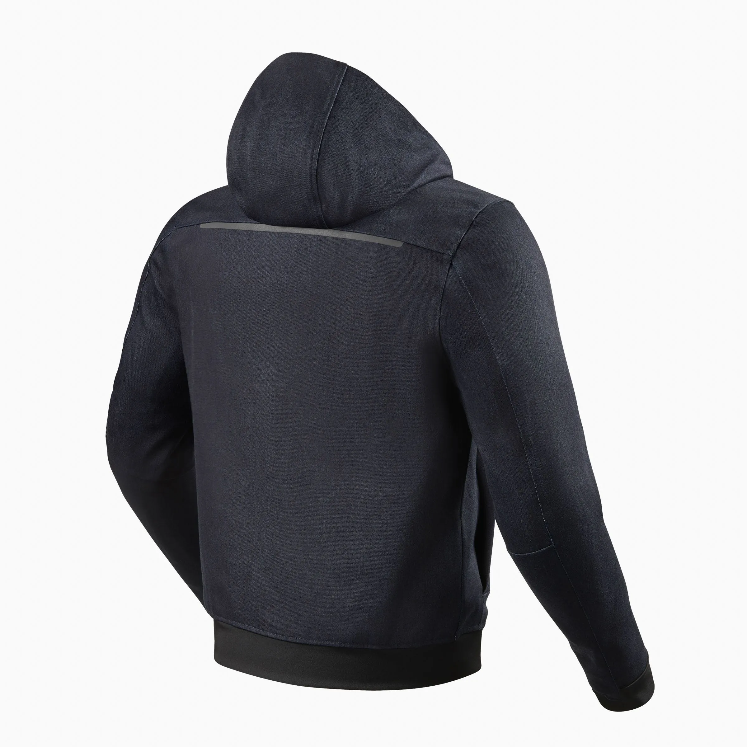 Giacca softshell impermeabile con cappuccio in jeans elasticizzato, con gilet termico rimovibile