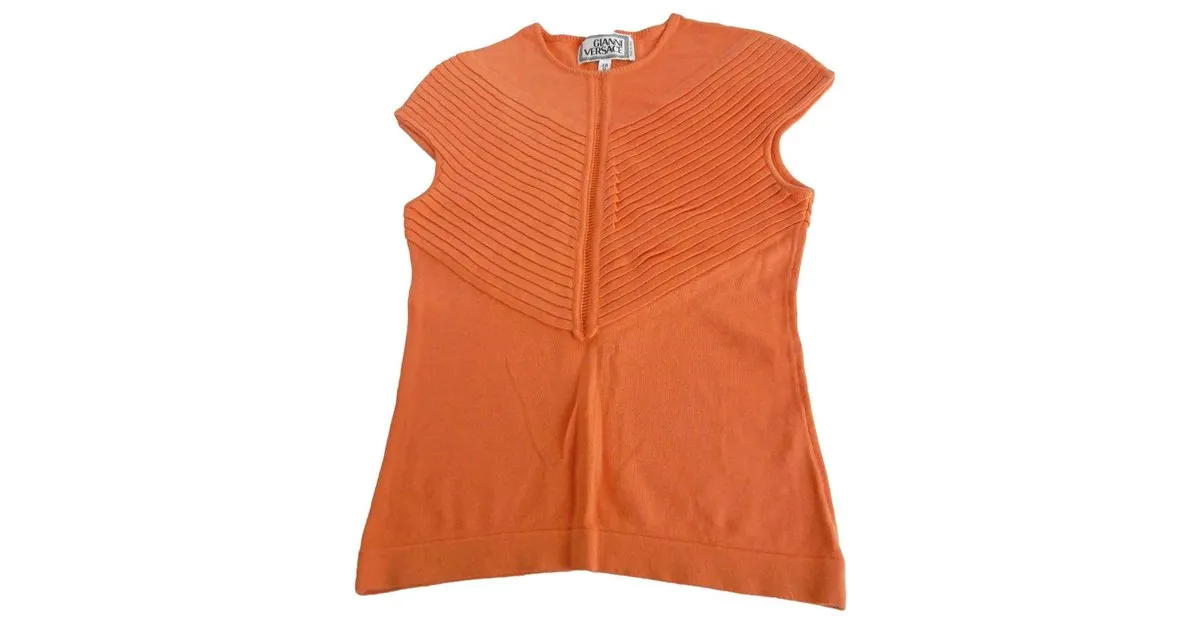 Gianni Versace Top Naranja 