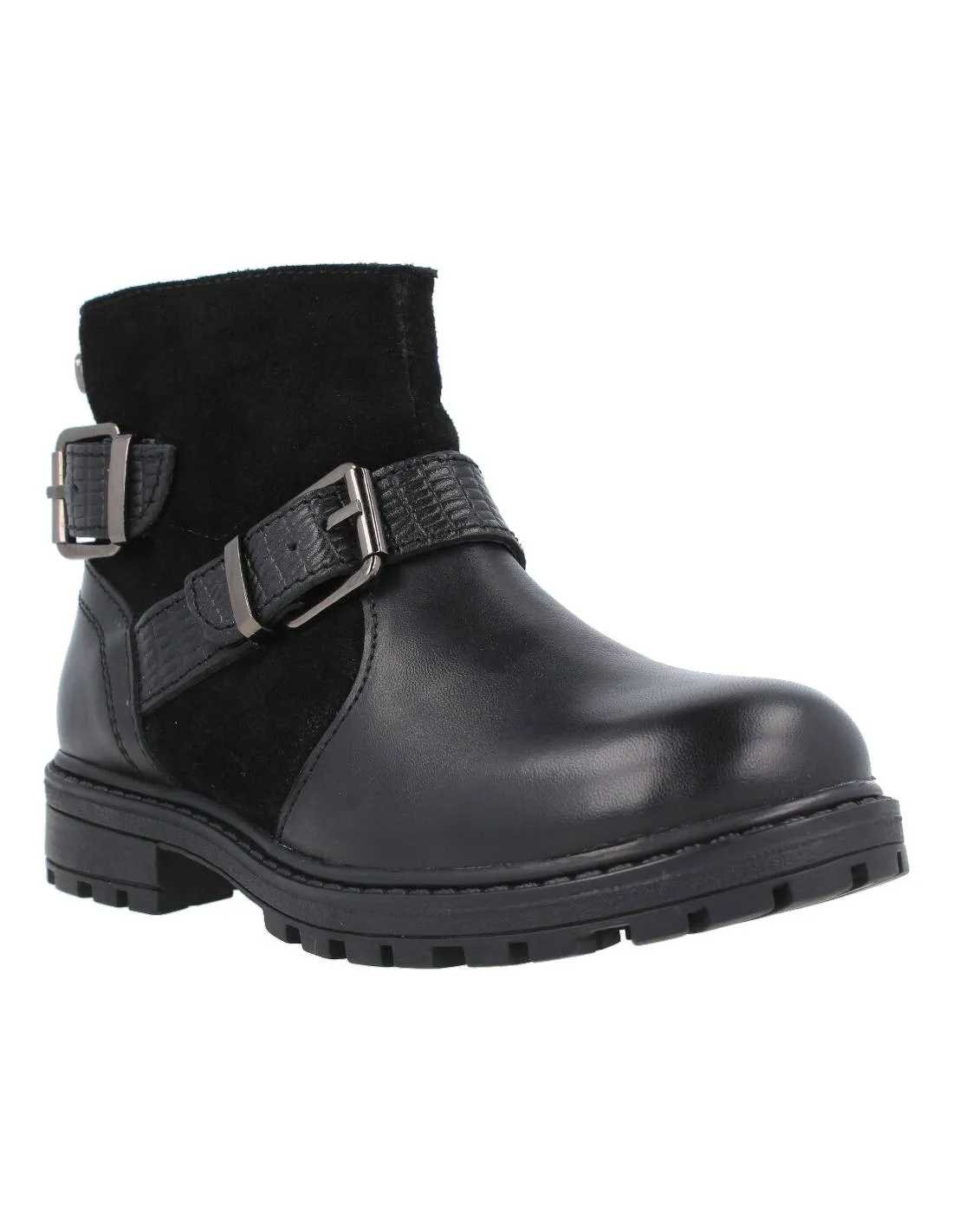 GIOSEPPO KIDS  BOTITA MILITAR HEBILLAS COMBINADA IBURG NEGRO