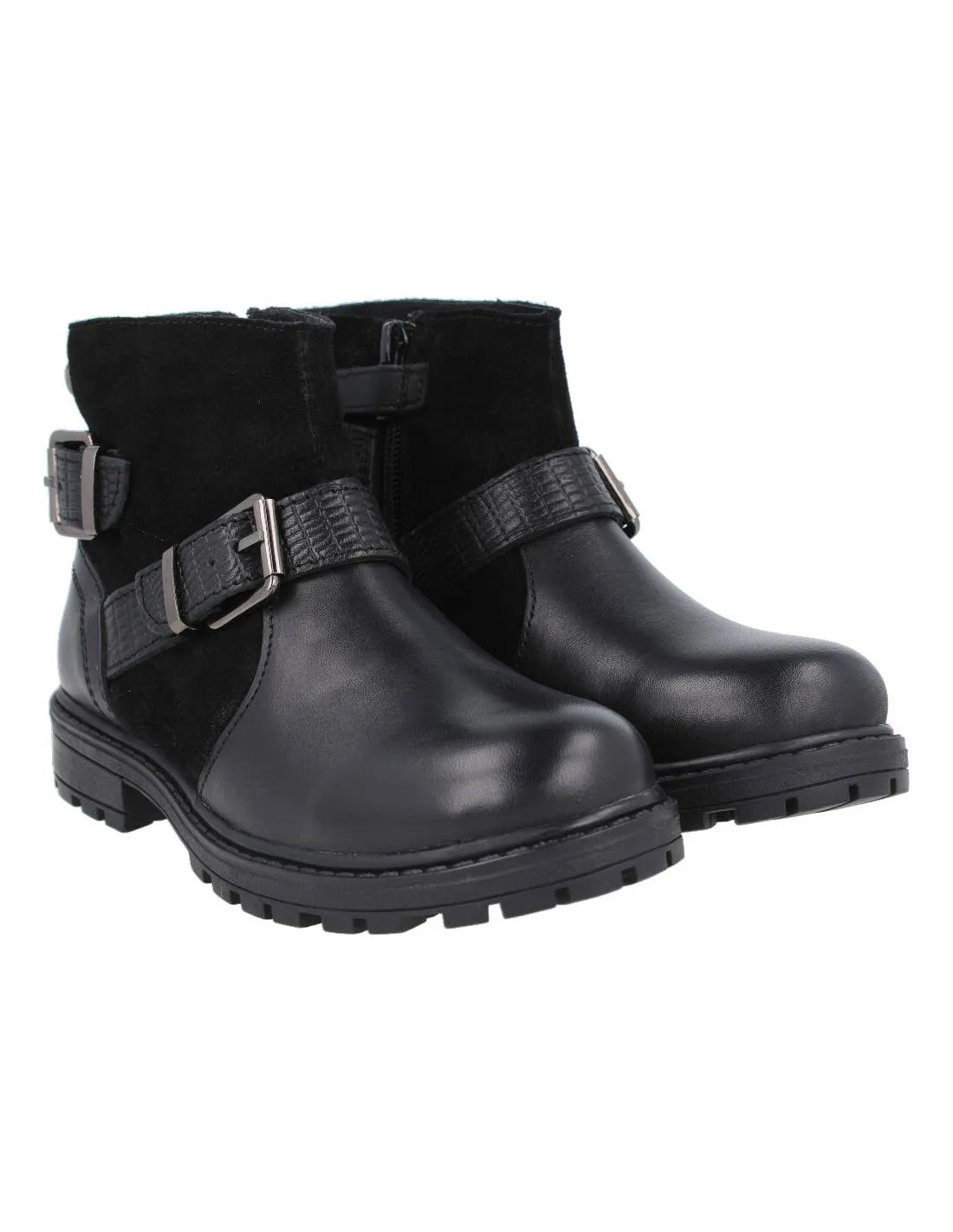 GIOSEPPO KIDS  BOTITA MILITAR HEBILLAS COMBINADA IBURG NEGRO