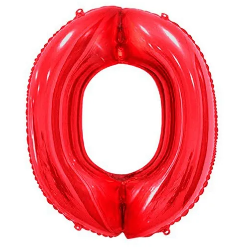 Globo De Cumpleaños Numero 0 110 Cm Rojo