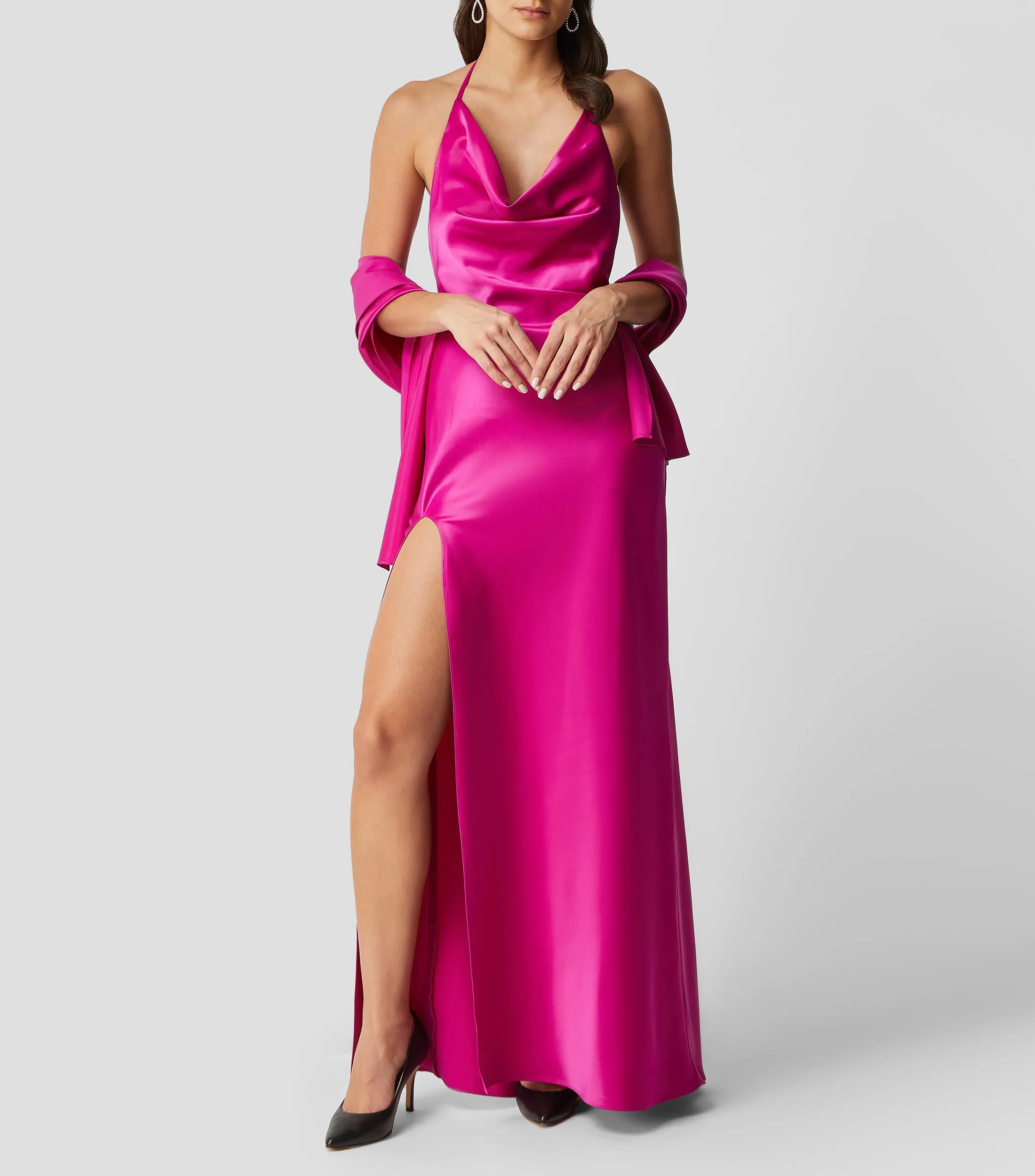 Gloriance Design Vestido de fiesta largo liso sin mangas Mujer