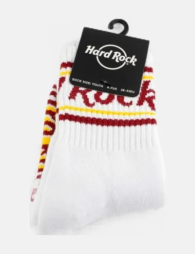 Hard Rock Café Calcetín blanco logo