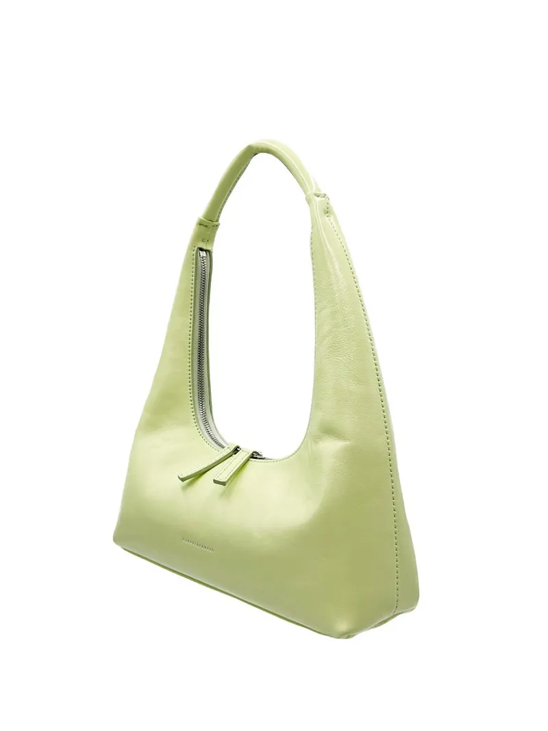 Hobo shoulder light lime glossy plain