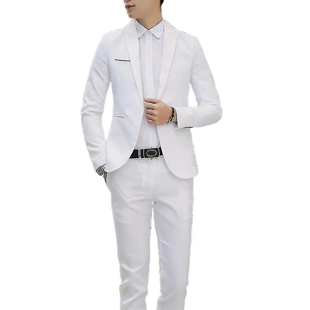 Hombre Negocios Formal 2 Piezas Esmoquin Traje Blazer Chaqueta + Pantalón Set