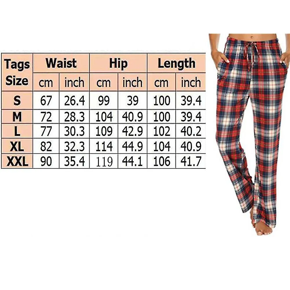 Hombres franela suave a cuadros pantalones de pijama tw