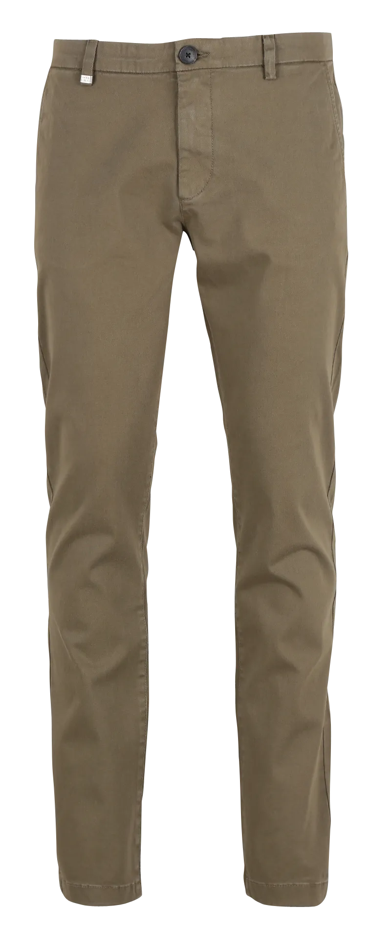 IKKS Pantalón chino de mezcla de algodón slim fit en caqui