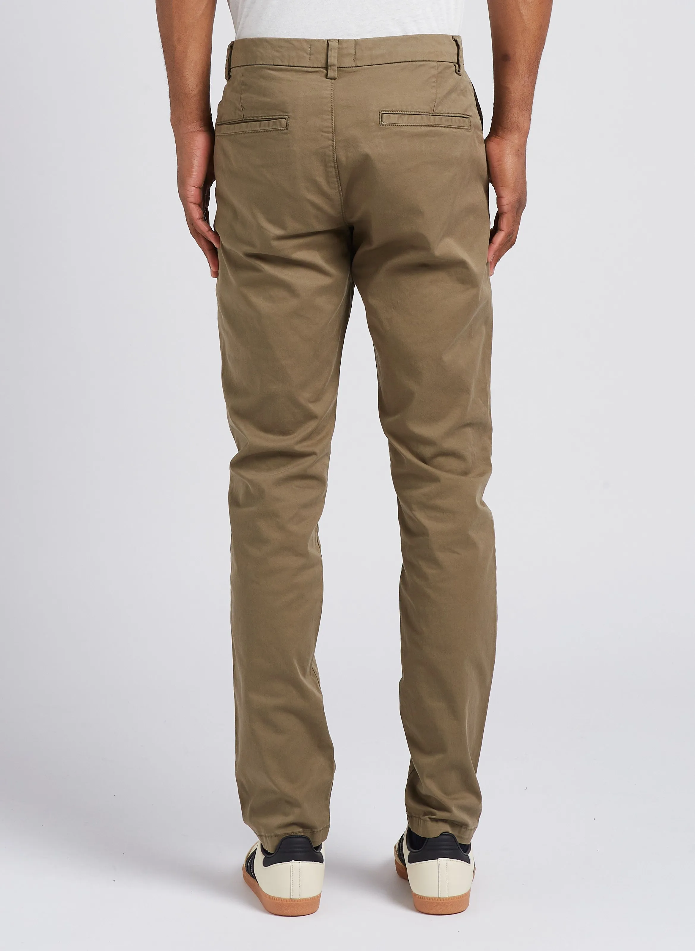 IKKS Pantalón chino de mezcla de algodón slim fit en caqui