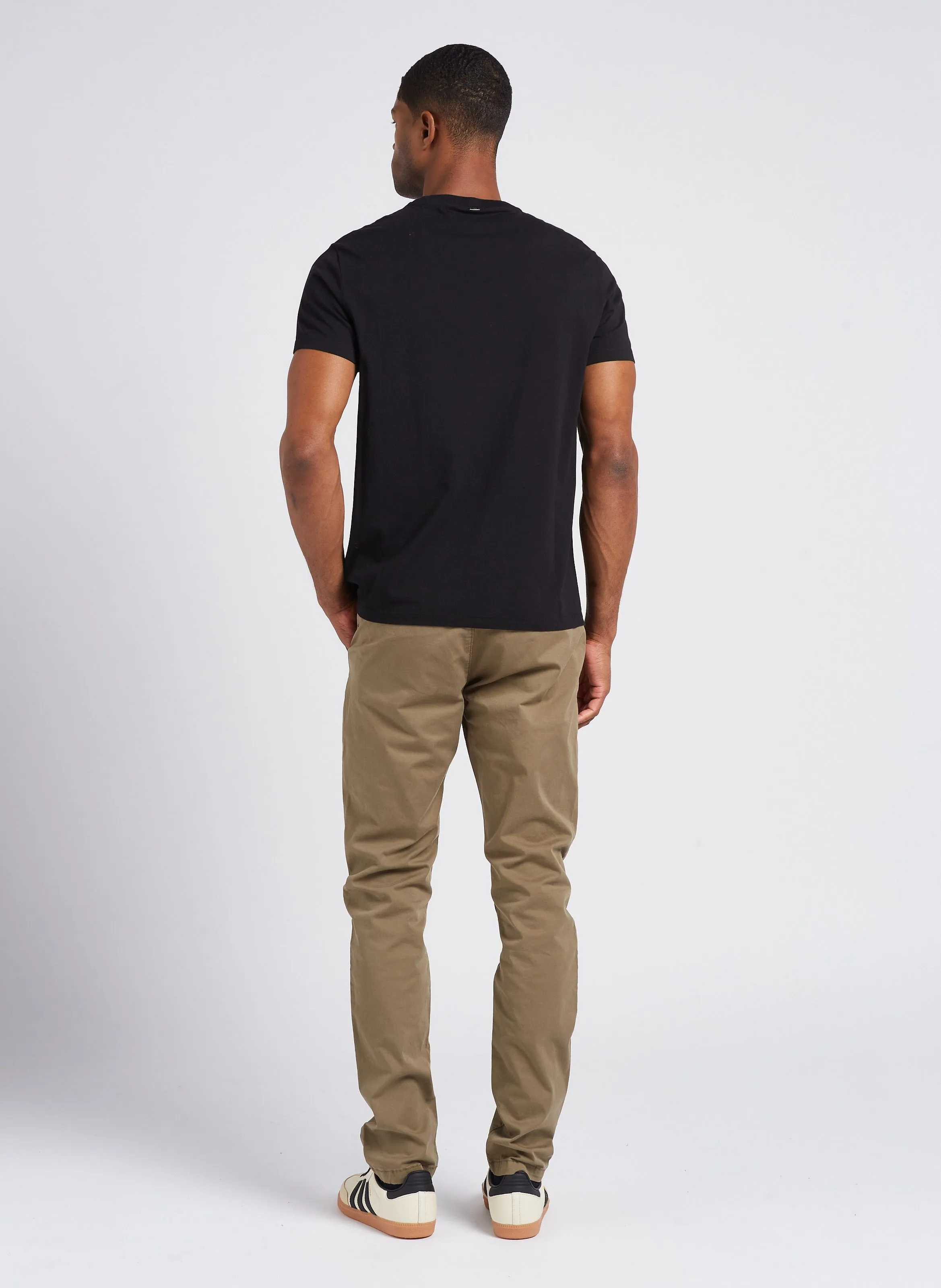 IKKS Pantalón chino de mezcla de algodón slim fit en caqui