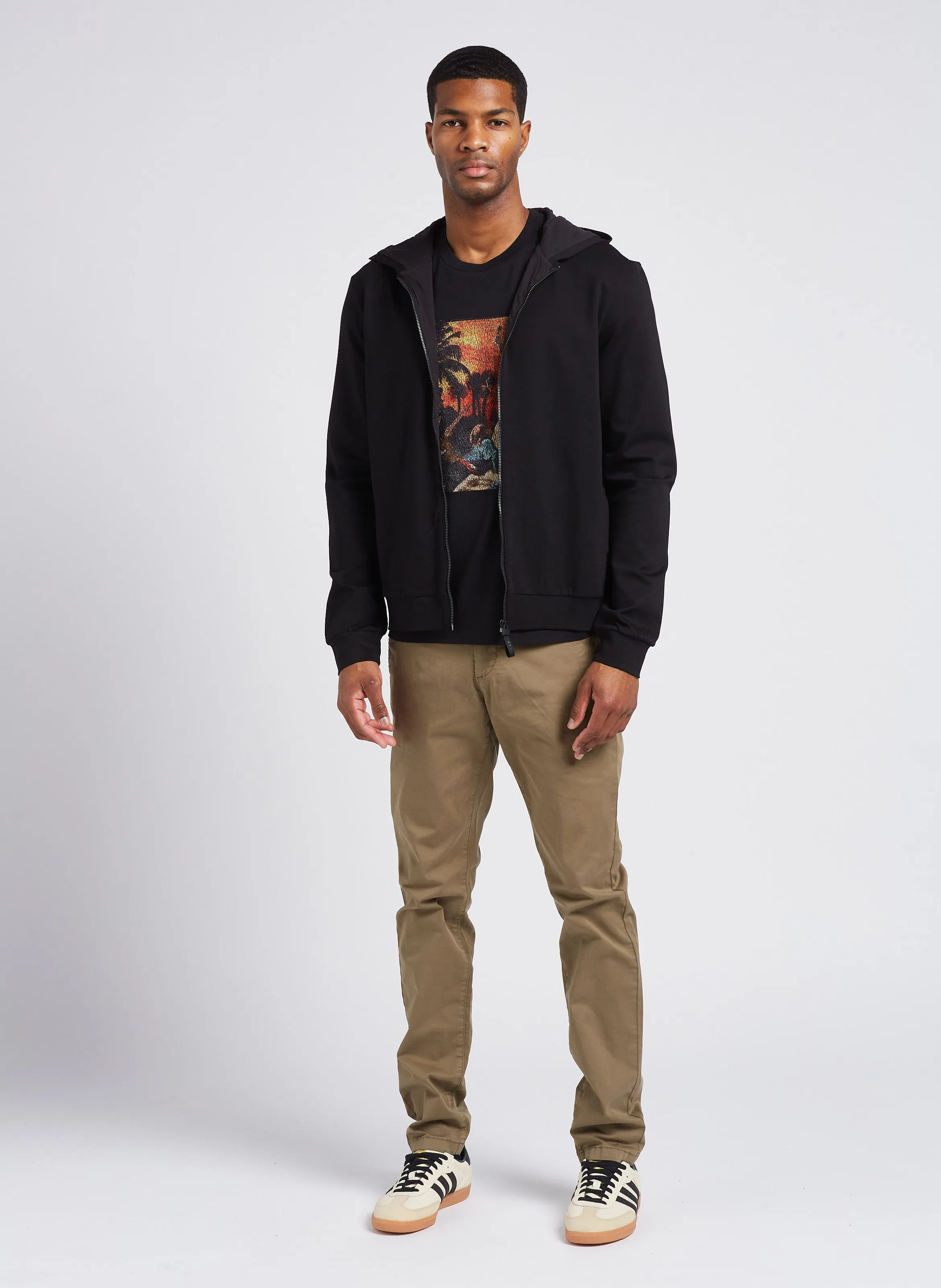 IKKS Pantalón chino de mezcla de algodón slim fit en caqui