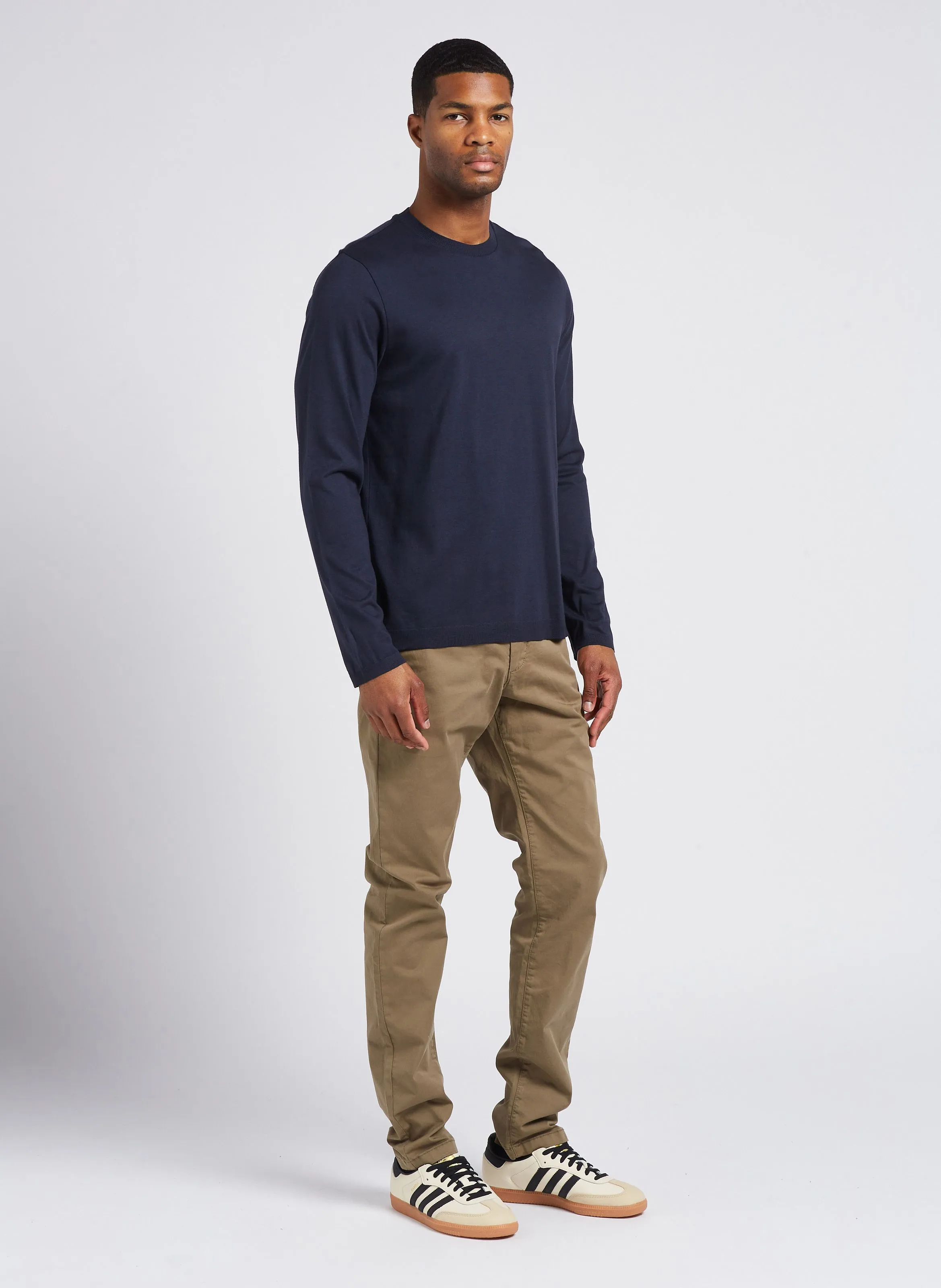 IKKS Pantalón chino de mezcla de algodón slim fit en caqui
