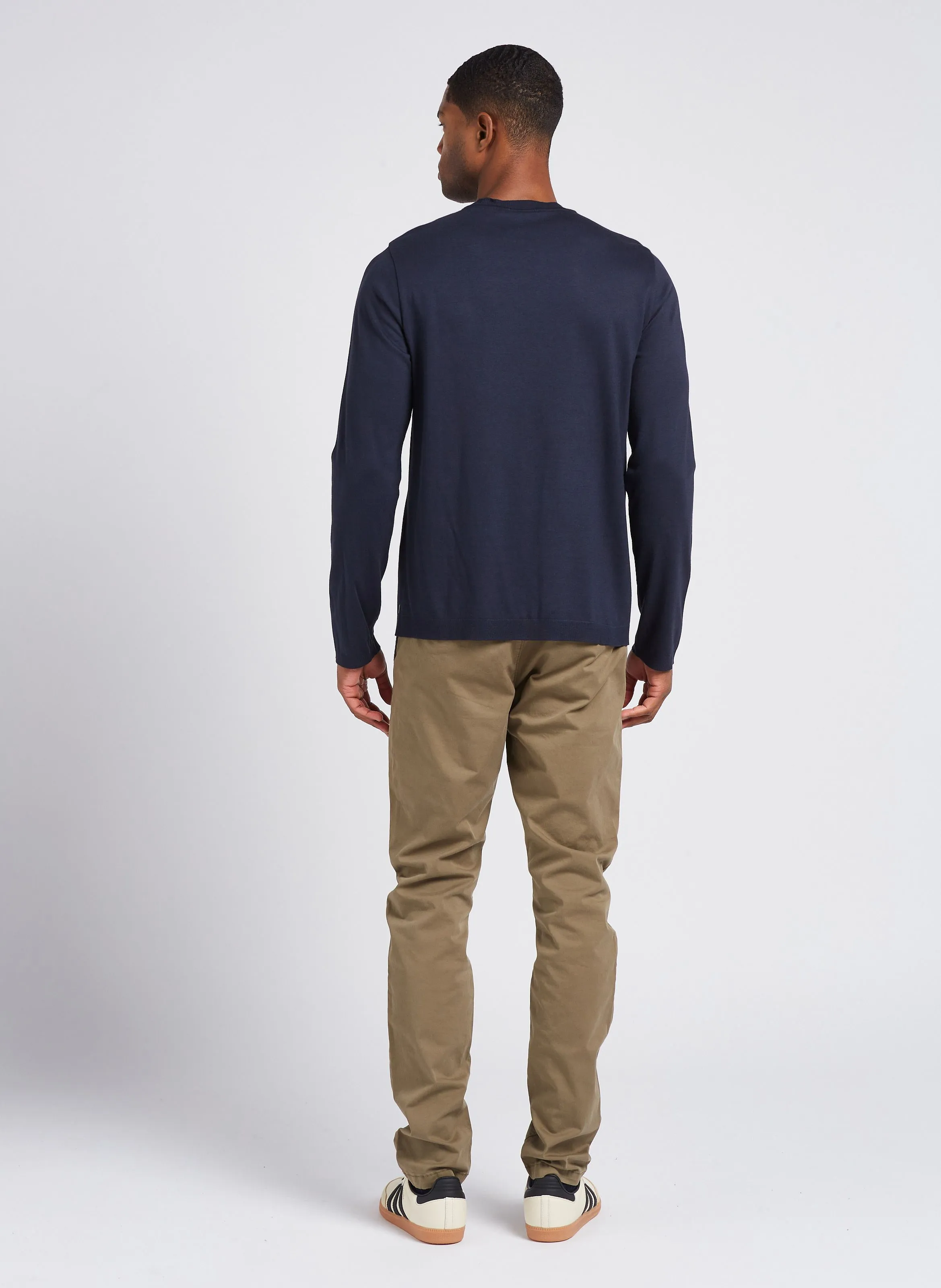 IKKS Pantalón chino de mezcla de algodón slim fit en caqui