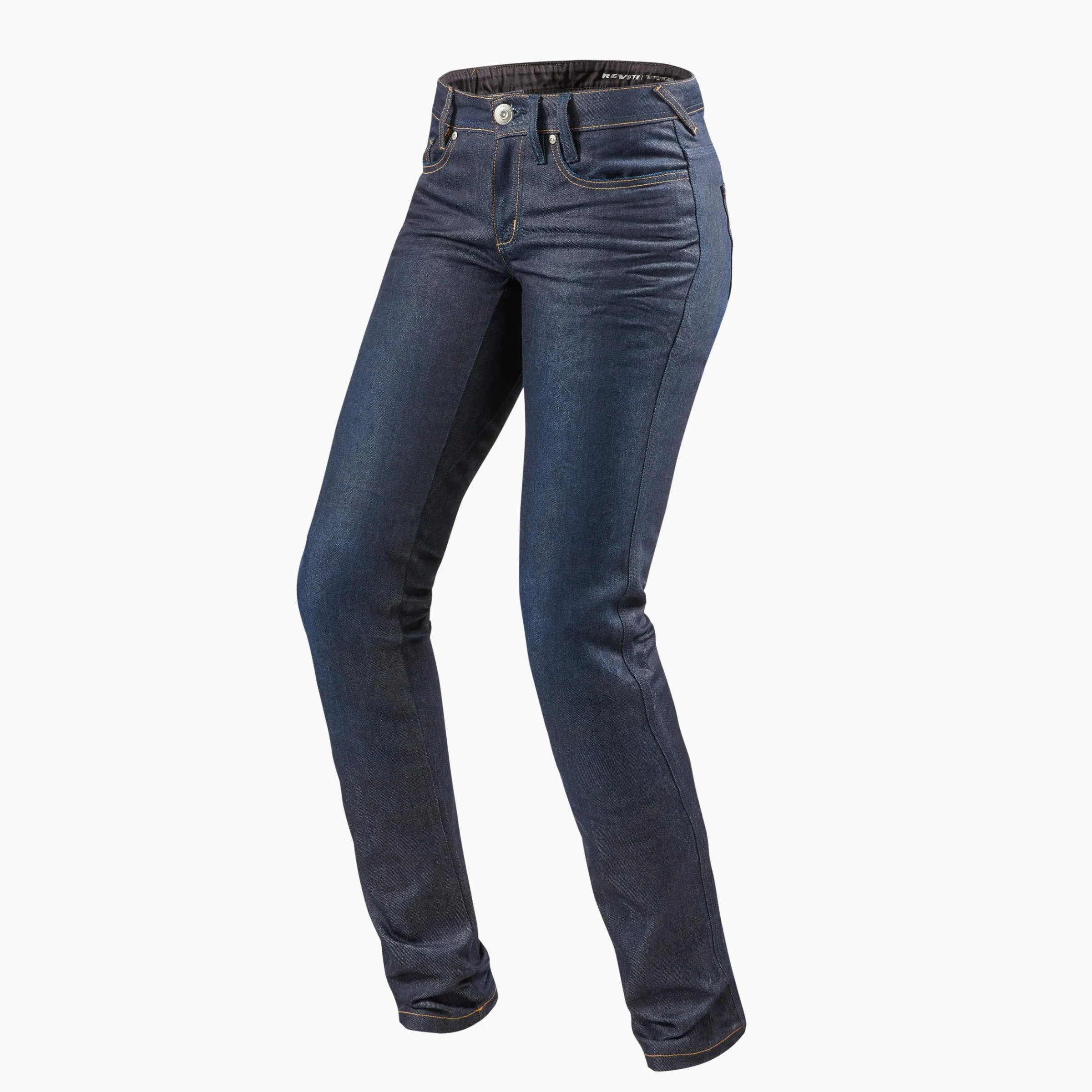 Jeans da moto senza tempo confortevolissimi, con taglio regular femminile