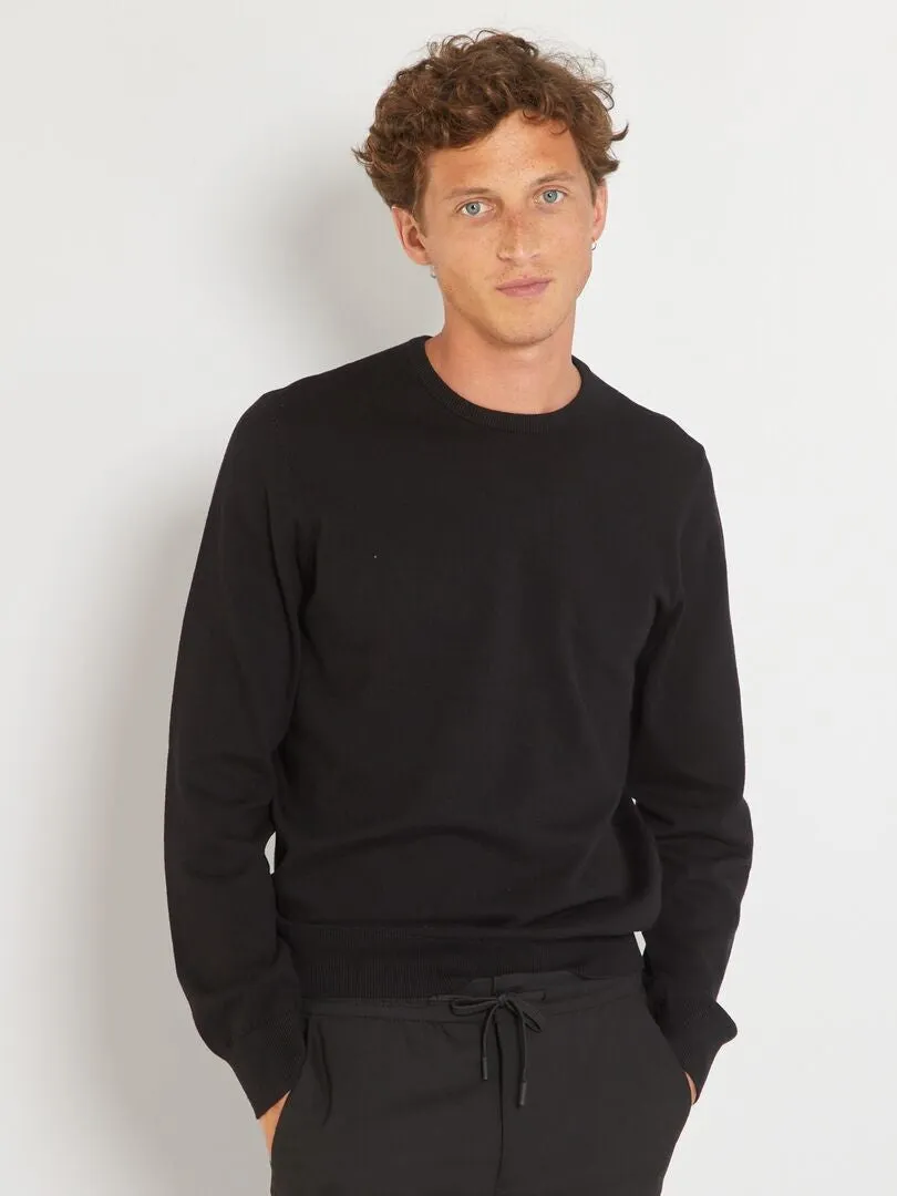 JERSEY CON CUELLO REDONDO  NEGRO