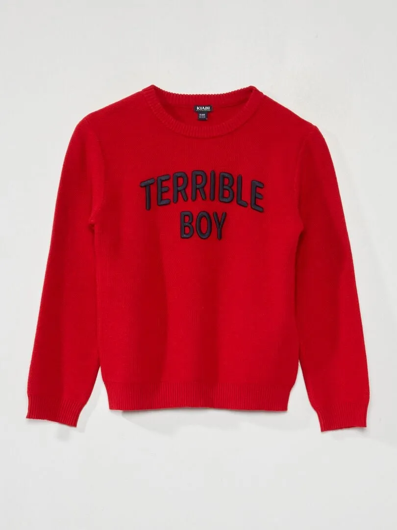 JERSEY DE PUNTO DE FANTASíA  ROJO