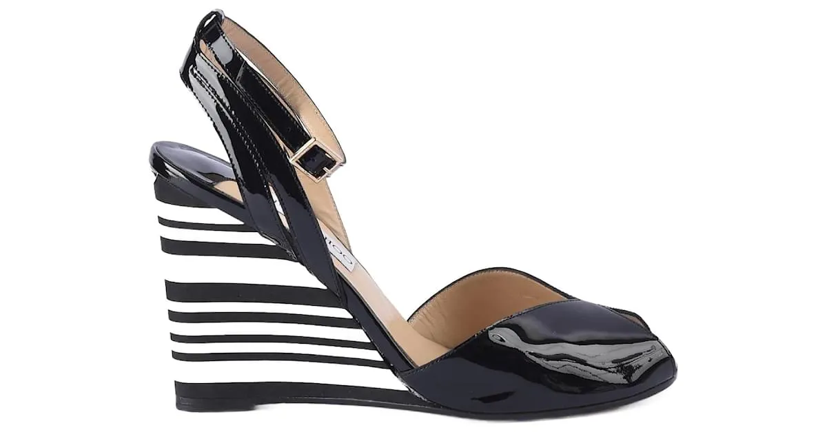 JIMMY CHOO Tacones T.UE 39.5 cuero Negro 