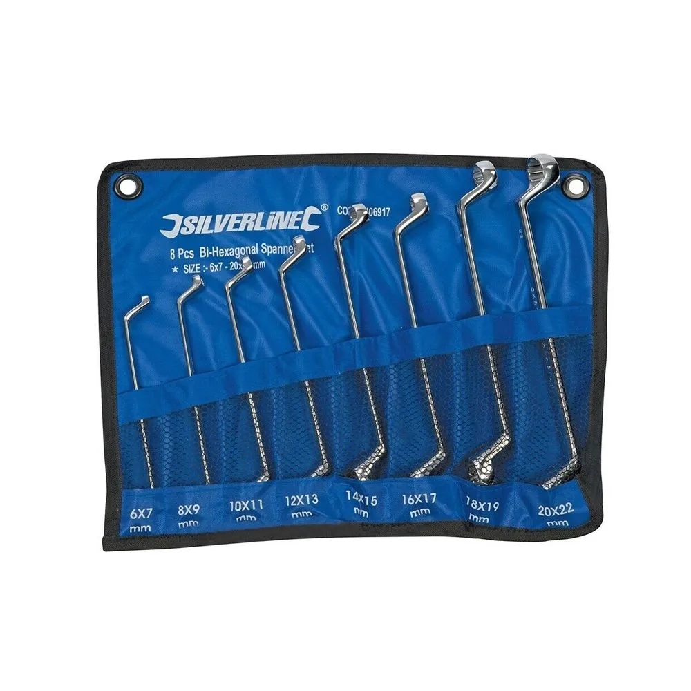 JUEGO DE 8 LLAVES ACODADAS DE 12 CARAS. 6  22 MM.