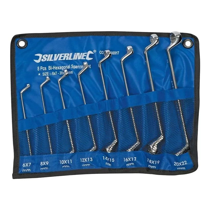 JUEGO DE 8 LLAVES ACODADAS DE 12 CARAS. 6  22 MM.