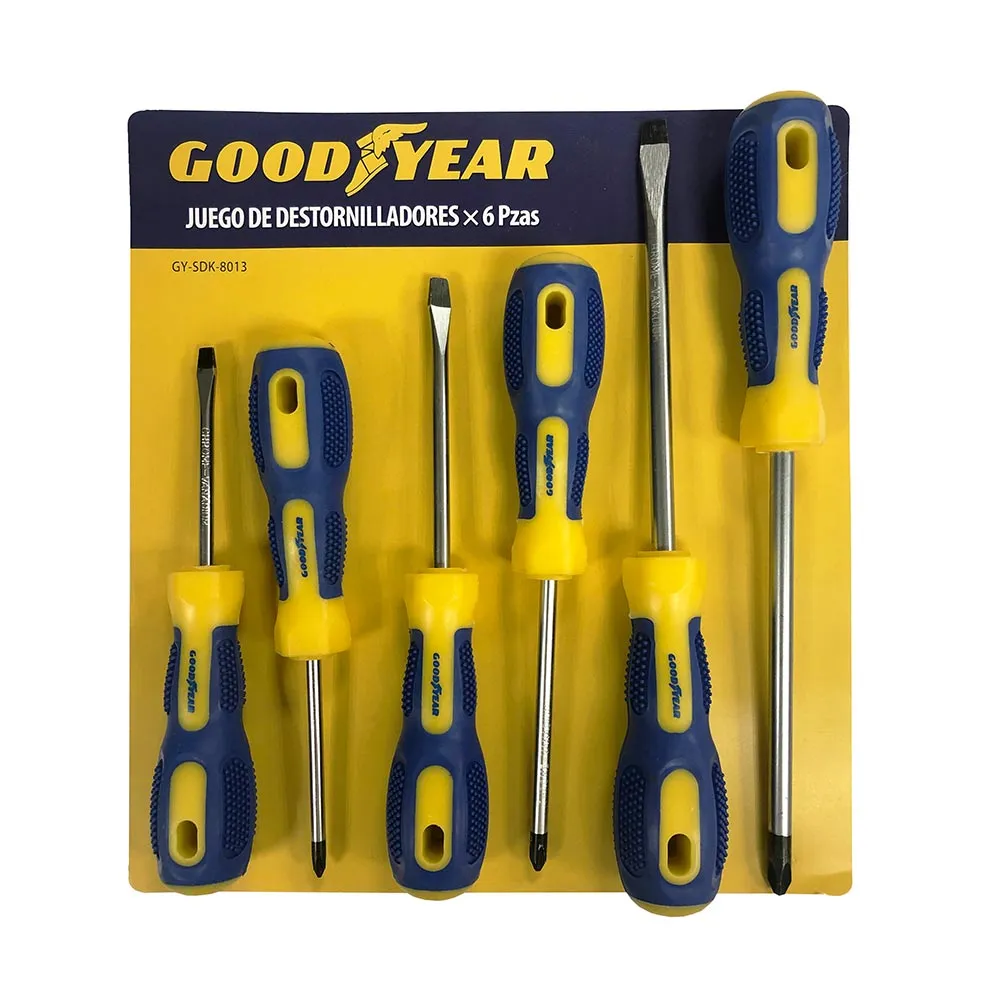 Juego de Destornilladores Goodyear Magneticos 6 Piezas
