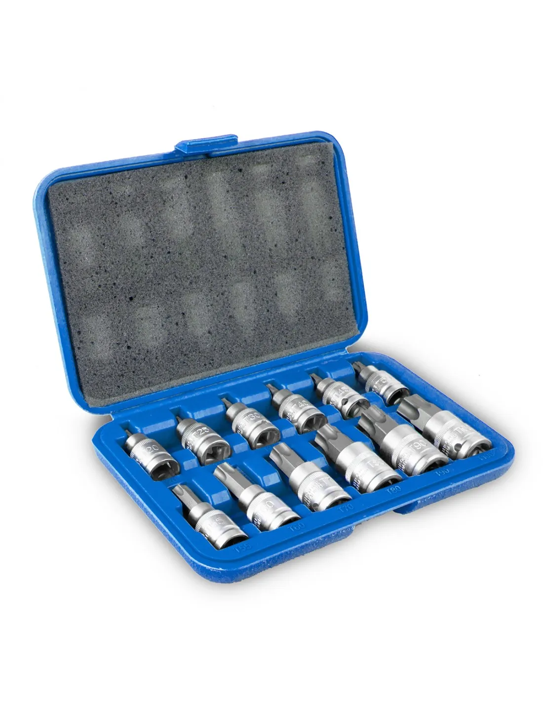 Juego de vaso con punta torx de 1/2 acero crv T20 a T100, 12 piezas