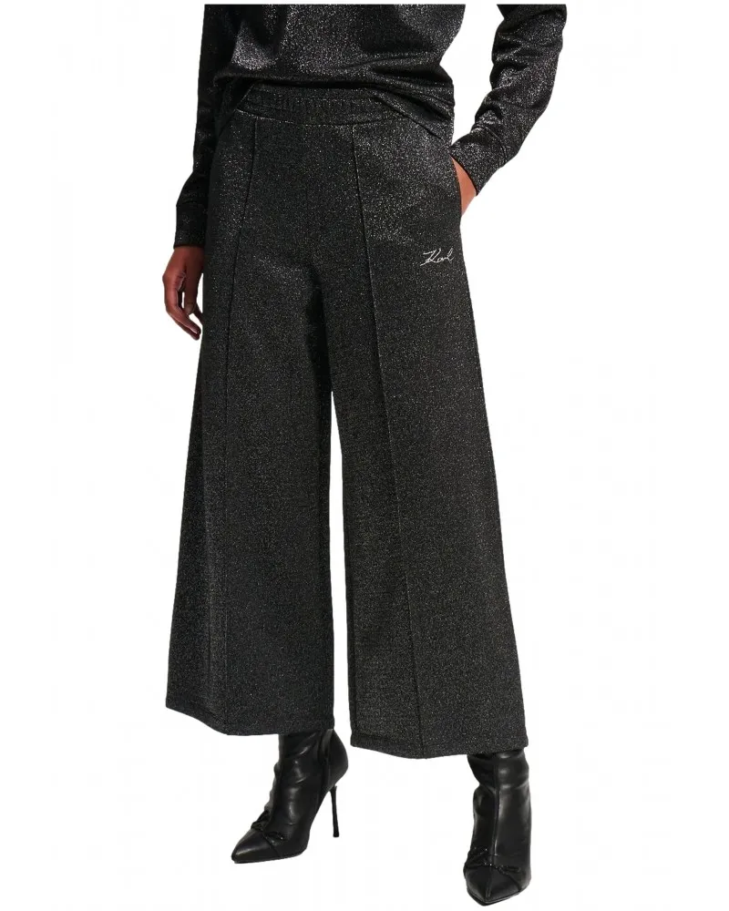 KARL LAGERFELD  PANTALóN CULOTTE DE LUREX CON GOMA EN LA CINTURA