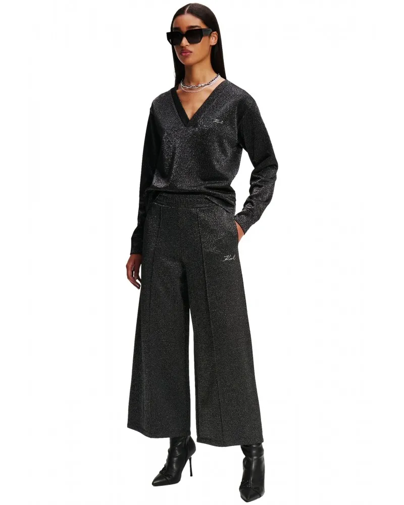 KARL LAGERFELD  PANTALóN CULOTTE DE LUREX CON GOMA EN LA CINTURA