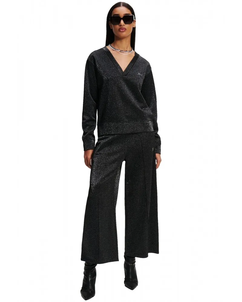 KARL LAGERFELD  PANTALóN CULOTTE DE LUREX CON GOMA EN LA CINTURA