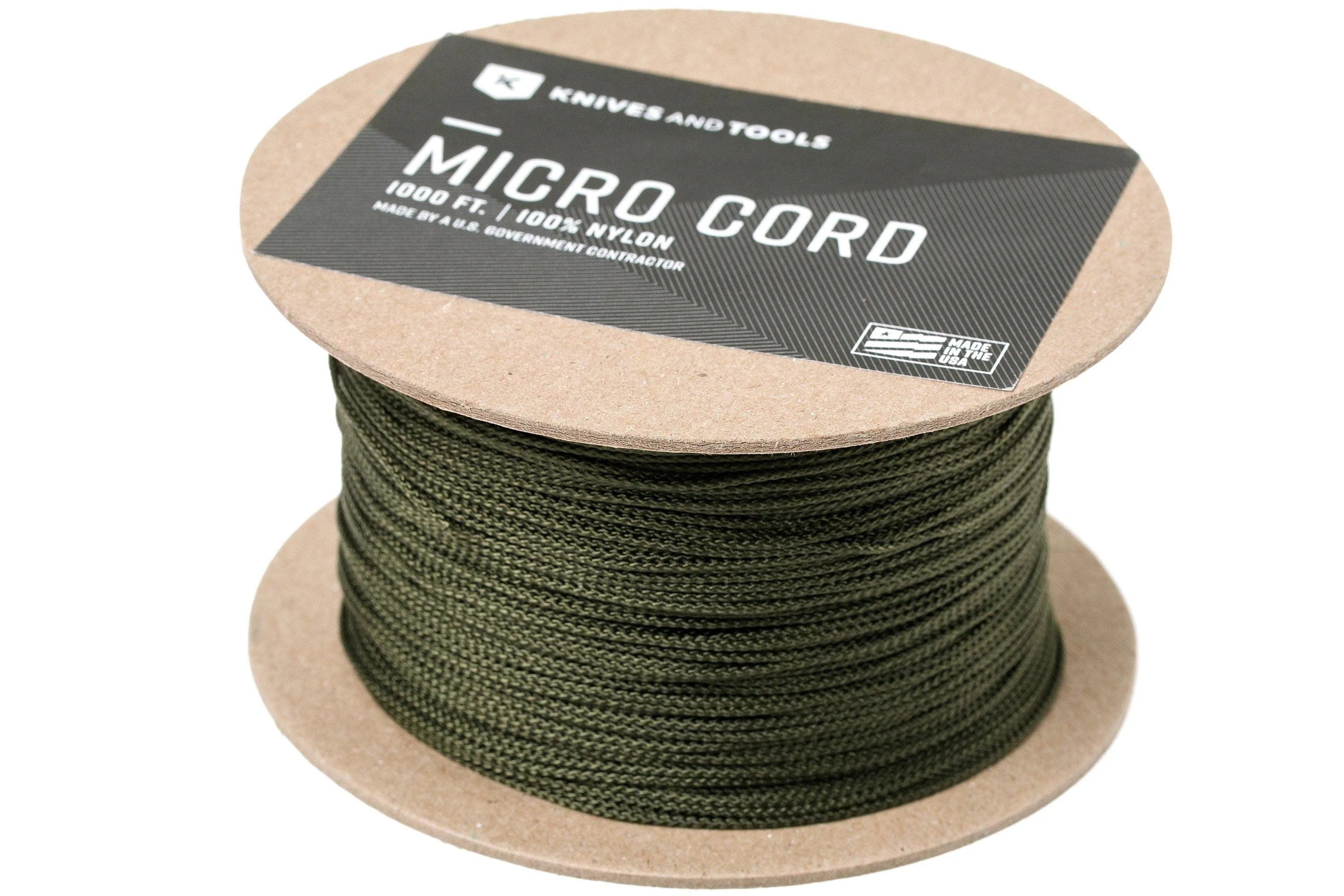 Knivesandtools Micro Cord, color: Olive Drab, 1000 ft (304,8 m)