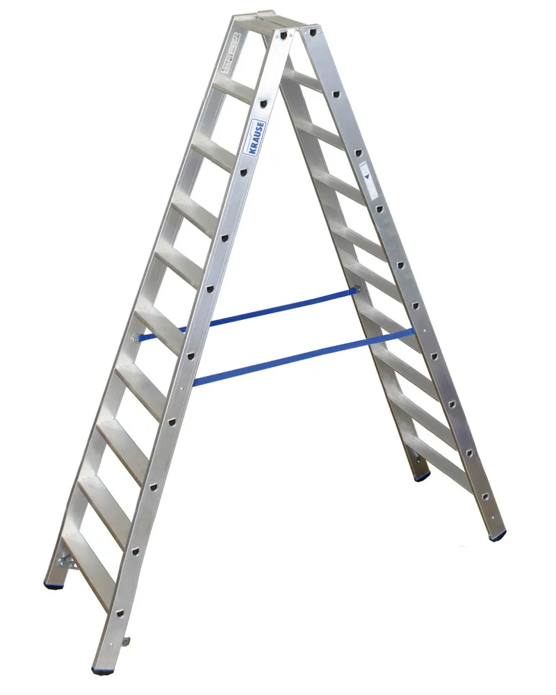 KRAUSE Escalera tijera mano aluminio, con 2 x 10 escalones