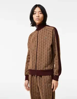 Lacoste Sudadera de hombre regular fit con estampado de monograma y cremallera