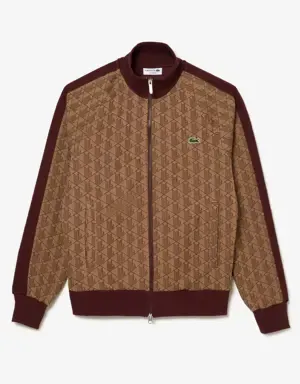 Lacoste Sudadera de hombre regular fit con estampado de monograma y cremallera