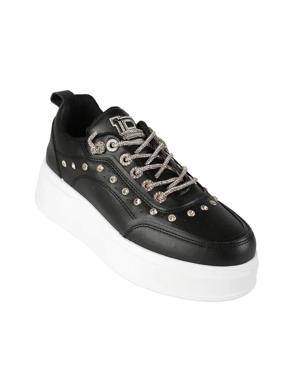 Laura Biagiotti Zapatillas de mujer con pedrería y plataforma.