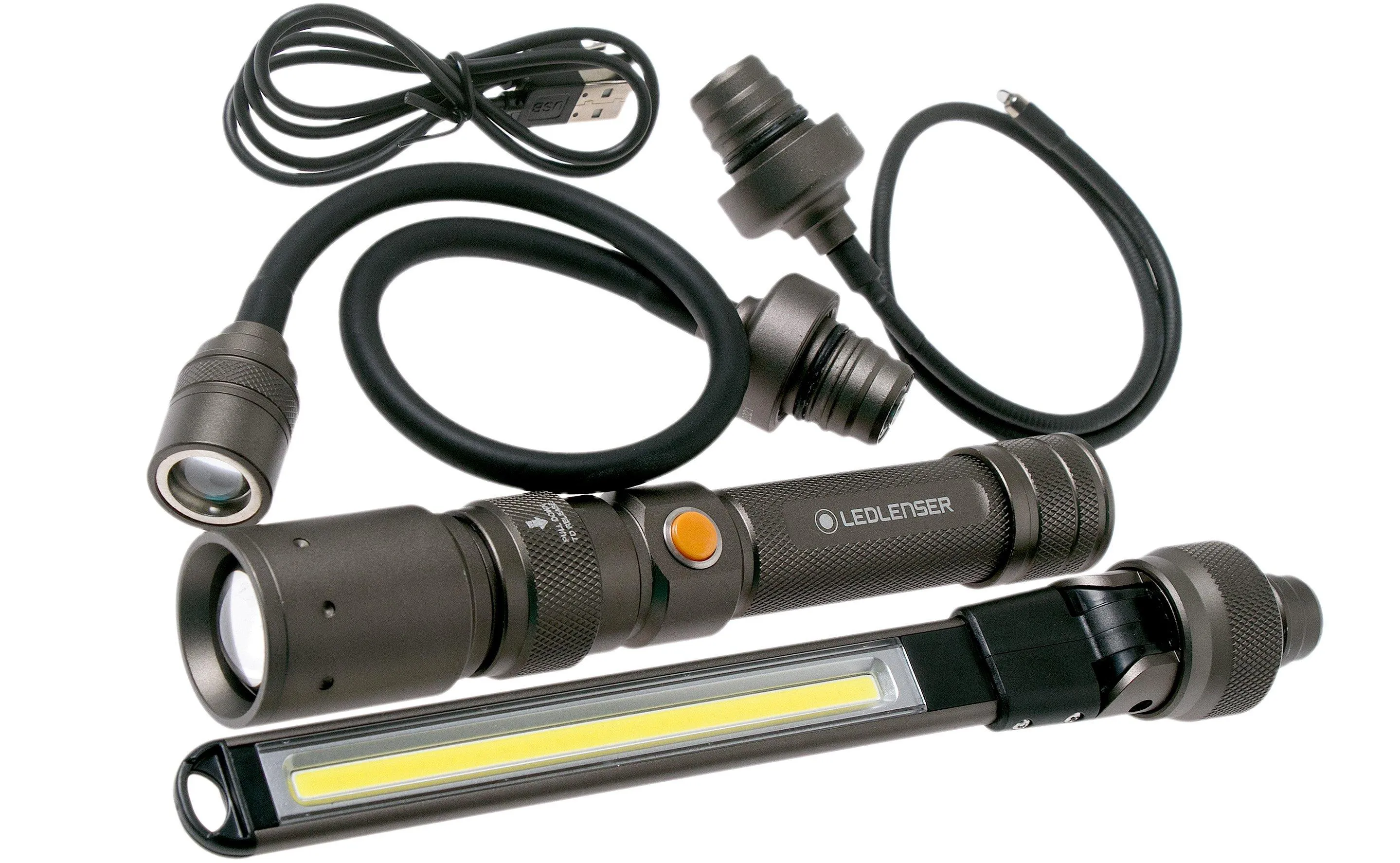 Ledlenser Worker's Friend luz de trabajo recargable con 4 accesorios, 280 lúmenes