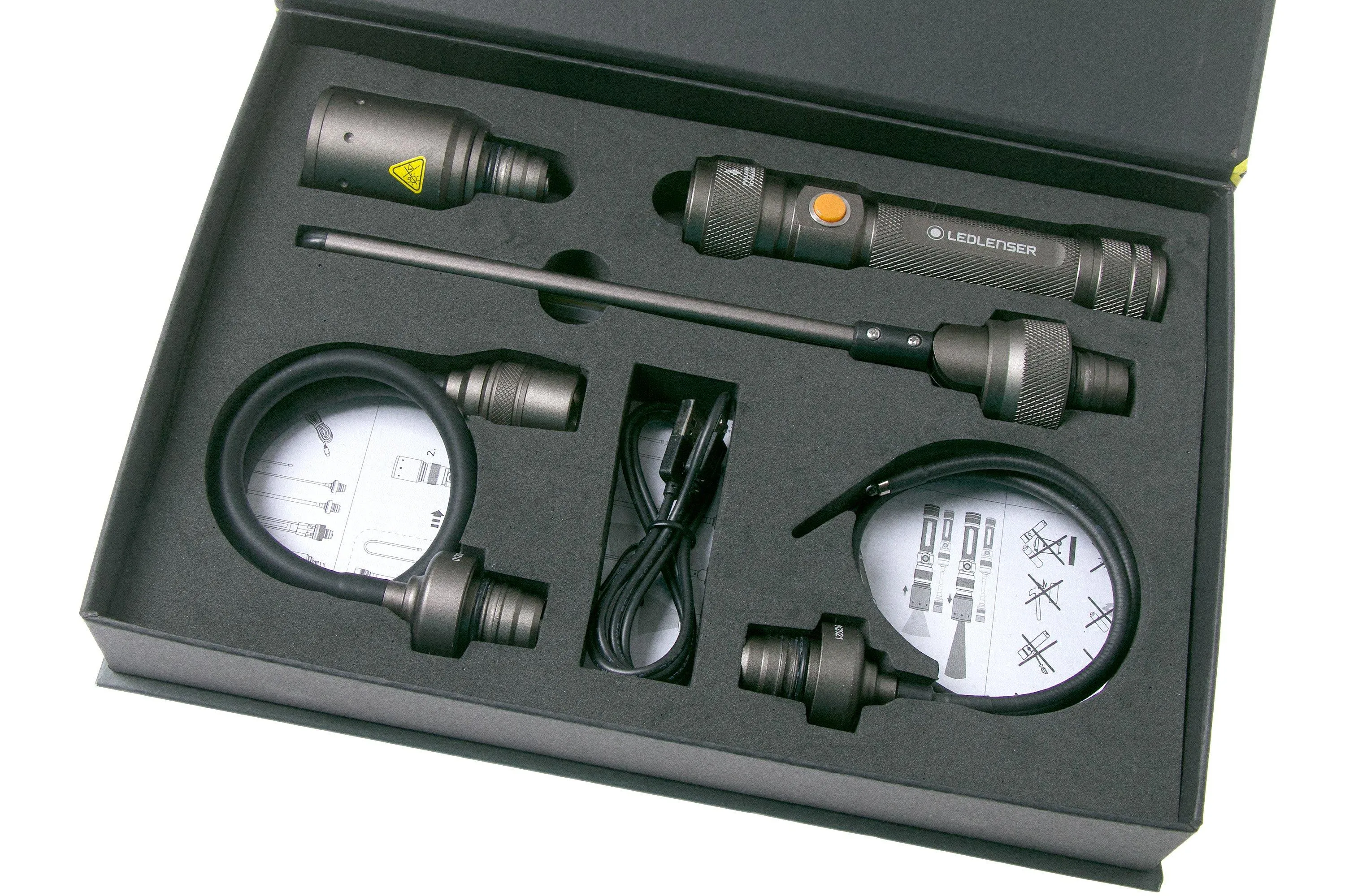 Ledlenser Worker's Friend luz de trabajo recargable con 4 accesorios, 280 lúmenes