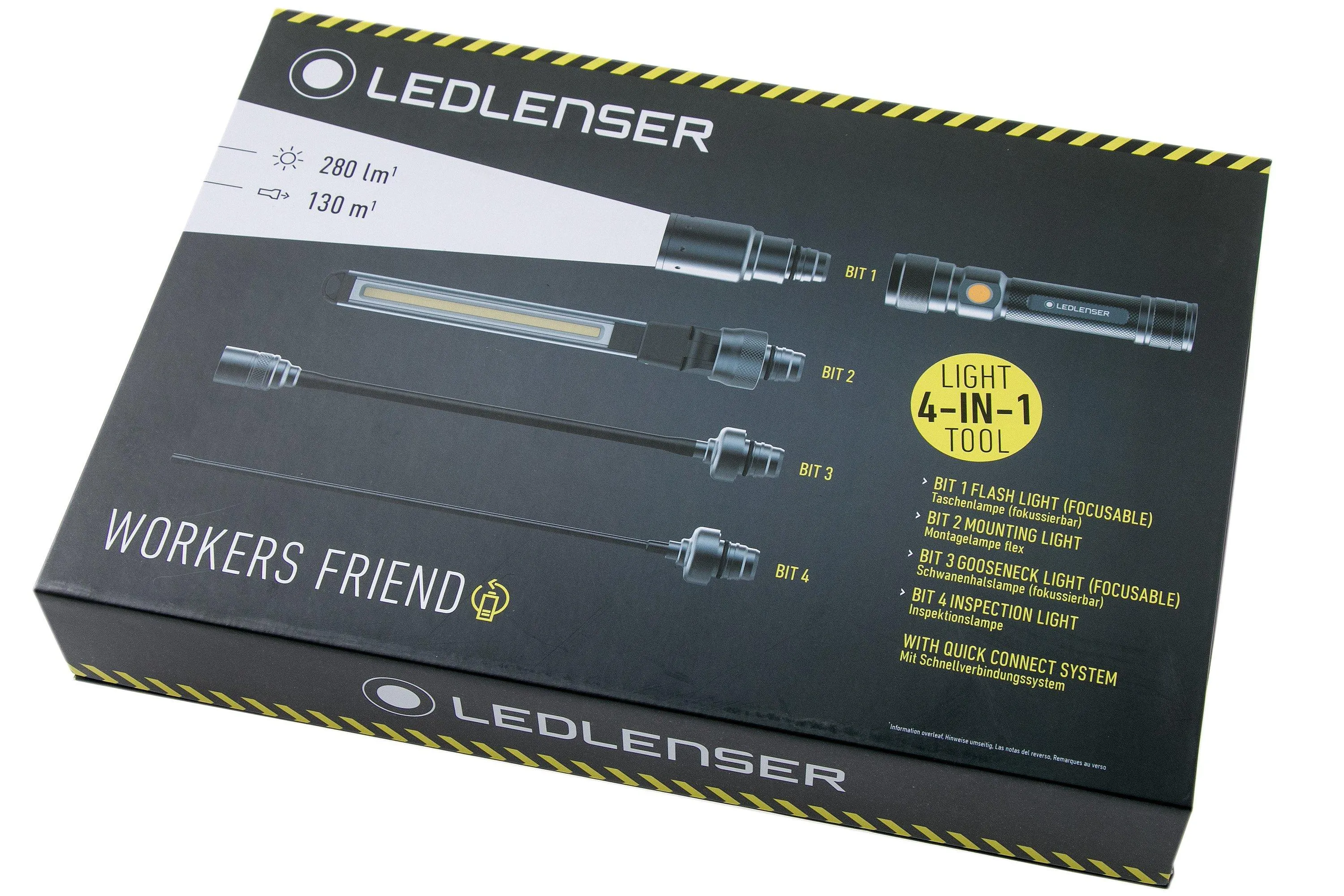 Ledlenser Worker's Friend luz de trabajo recargable con 4 accesorios, 280 lúmenes