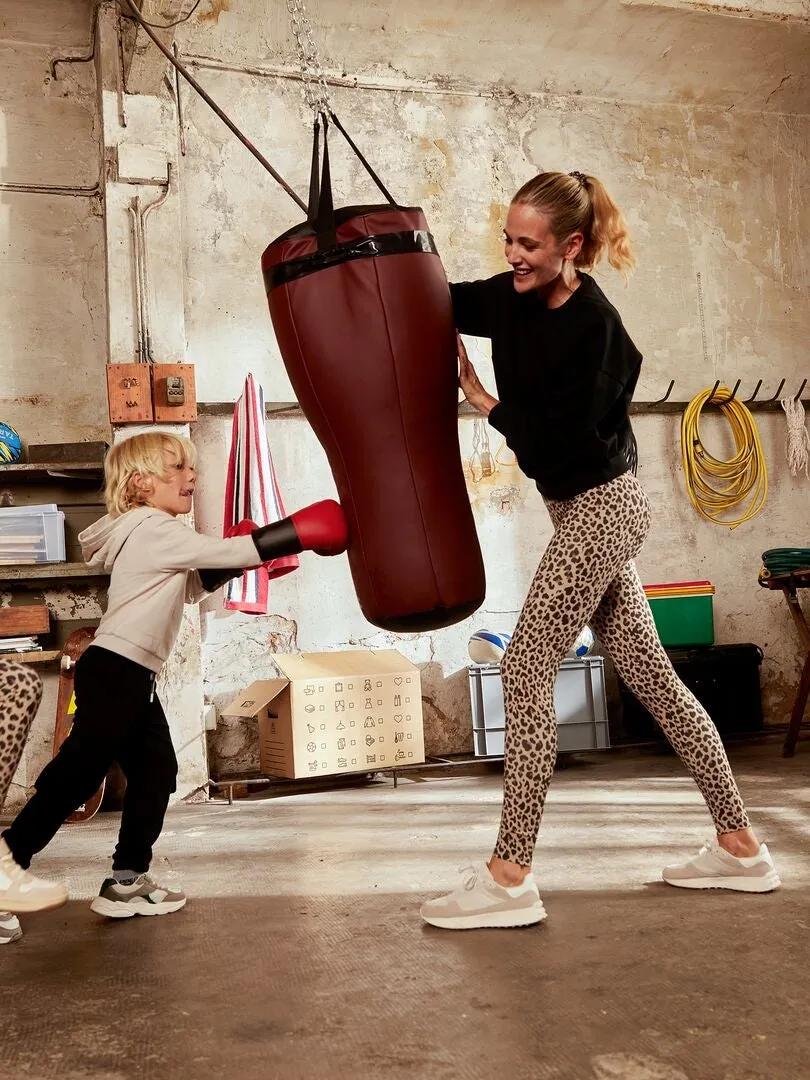 LEGGING CON ESTAMPADO DE LEOPARDO  MARRON