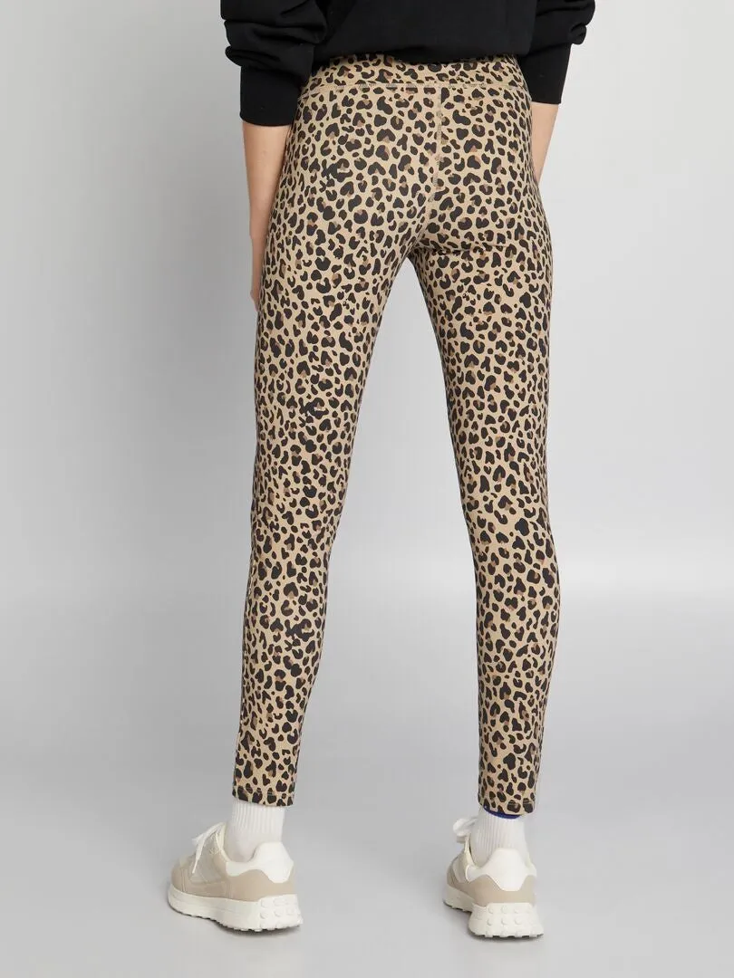 LEGGING CON ESTAMPADO DE LEOPARDO  MARRON