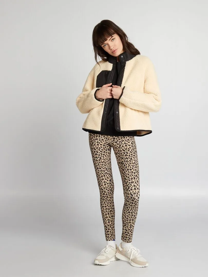 LEGGING CON ESTAMPADO DE LEOPARDO  MARRON