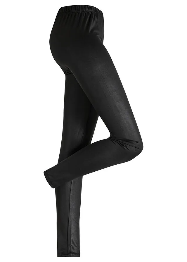 Leggins efecto mojado Negro