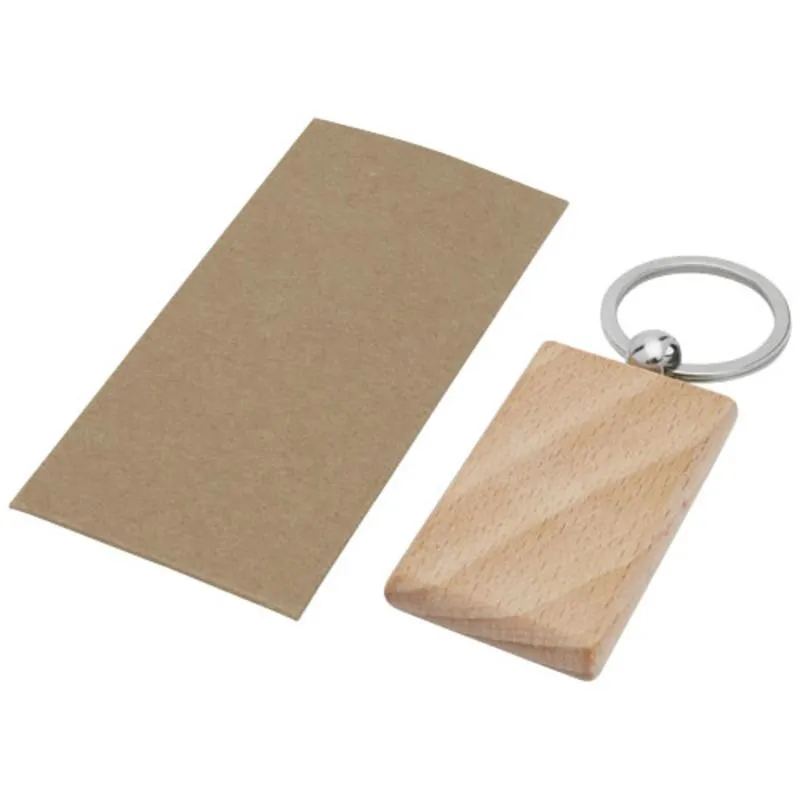 Llavero rectangular de madera de haya 'Gian'