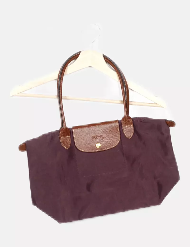 Longchamp Bolso de tela granate