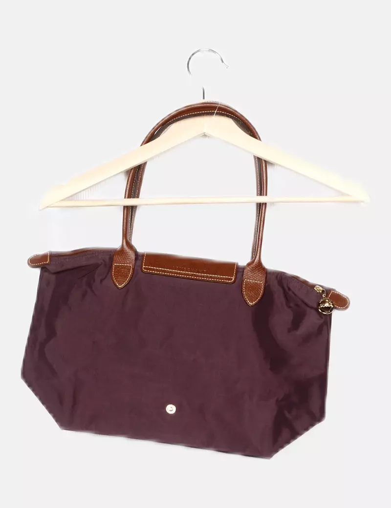 Longchamp Bolso de tela granate