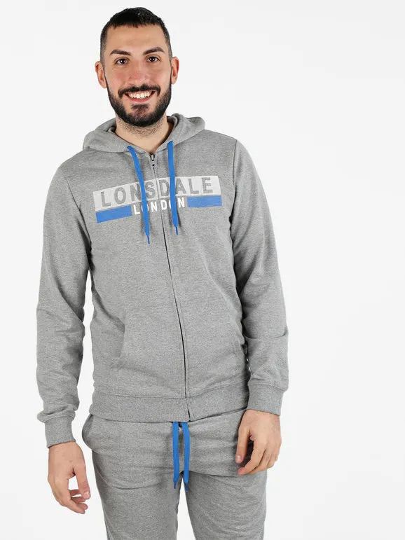 Lonsdale Sudadera de hombre con capucha y cremallera.