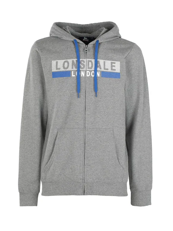 Lonsdale Sudadera de hombre con capucha y cremallera.
